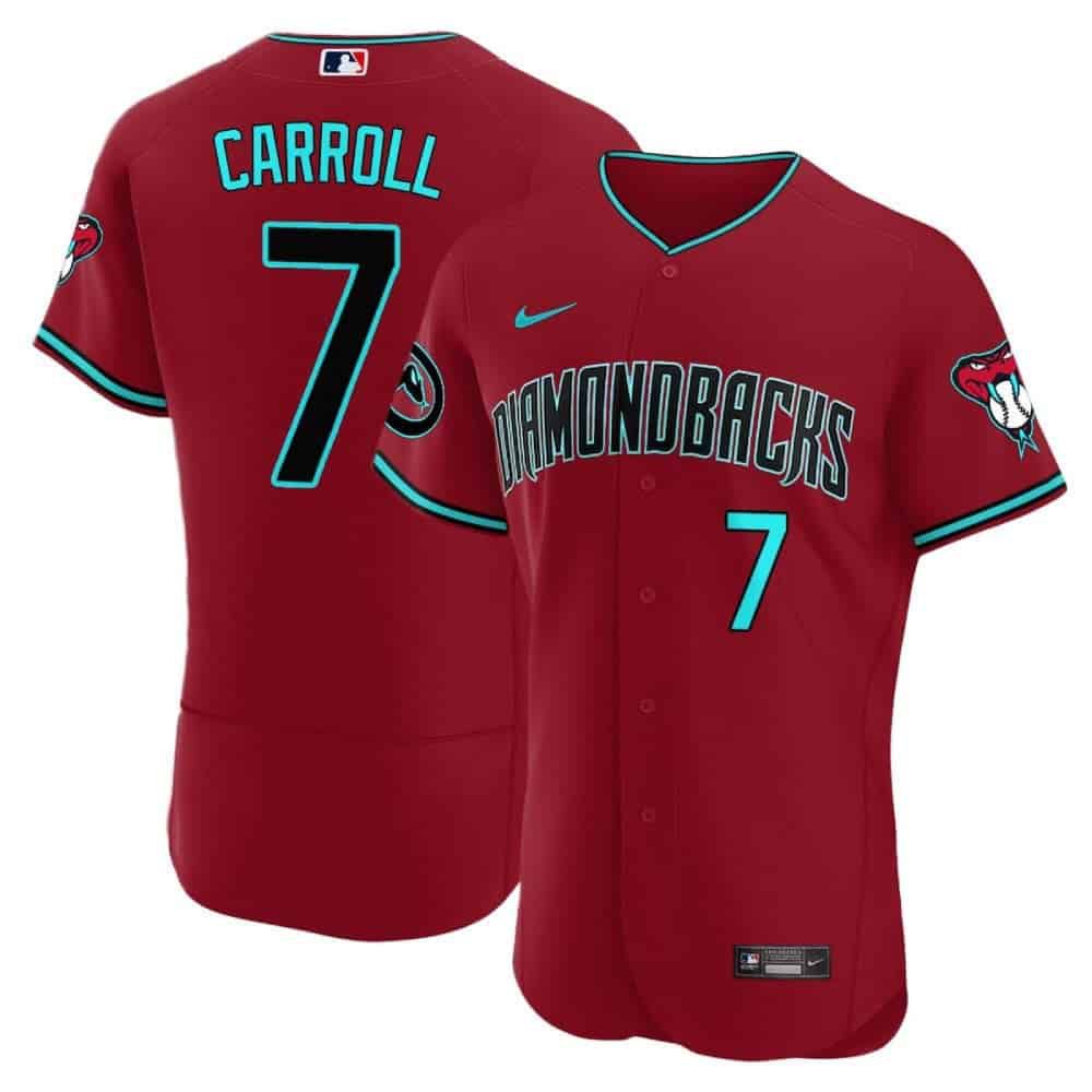 Men Arizona Diamondback #7 Carroll Red 2024 Nike Flex Base MLB Jersey